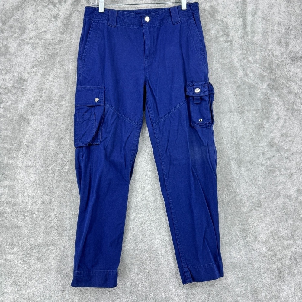 Ralph Lauren LRL Pants Womens 6 Cargo Pockets Straight Chino Casual Classic Navy